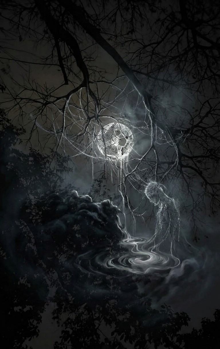 Artwork accompanying the poem Midnight Conversations