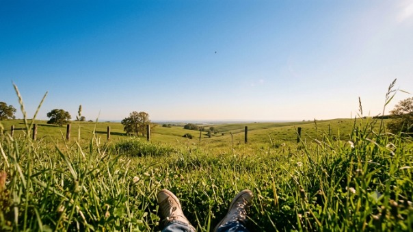Artwork accompanying the poem Green pastures and cloudless skies.